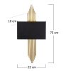 Modern Black Wall Lamp, MDF Body, 60 x 12 x 33 cm, E27 Socket (Max 40W), IP20, Pluggable, Laser-Cut Design, Stylish & Functional Lighting for Any Space