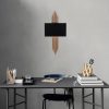 Modern Black Wall Lamp, MDF Body, 60 x 12 x 33 cm, E27 Socket (Max 40W), IP20, Pluggable, Laser-Cut Design, Stylish & Functional Lighting for Any Space