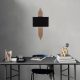 Modern Black Wall Lamp, MDF Body, 60 x 12 x 33 cm, E27 Socket (Max 40W), IP20, Pluggable, Laser-Cut Design, Stylish & Functional Lighting for Any Space