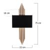 Modern Black Wall Lamp, MDF Body, 60 x 12 x 33 cm, E27 Socket (Max 40W), IP20, Pluggable, Laser-Cut Design, Stylish & Functional Lighting for Any Space