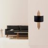 Modern Black Wall Lamp, MDF Body, 60 x 12 x 33 cm, E27 Socket (Max 40W), IP20, Pluggable, Laser-Cut Design, Stylish & Functional Lighting for Any Space