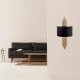 Modern Black Wall Lamp, MDF Body, 60 x 12 x 33 cm, E27 Socket (Max 40W), IP20, Pluggable, Laser-Cut Design, Stylish & Functional Lighting for Any Space