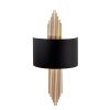 Modern Black Wall Lamp, MDF Body, 60 x 12 x 33 cm, E27 Socket (Max 40W), IP20, Pluggable, Laser-Cut Design, Stylish & Functional Lighting for Any Space
