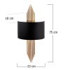 Modern Black Wall Lamp, MDF Body, 60 x 12 x 33 cm, E27 Socket (Max 40W), IP20, Pluggable, Laser-Cut Design, Stylish & Functional Lighting for Any Space