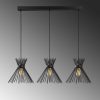 Modern Black Wall Lamp, MDF Body, 60 x 12 x 33 cm, E27 Socket (Max 40W), IP20, Pluggable, Laser-Cut Design, Stylish & Functional Lighting for Any Space