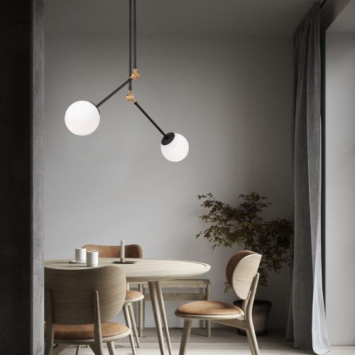 Modern Black Wall Lamp, MDF Body, 60 x 12 x 33 cm, E27 Socket (Max 40W), IP20, Pluggable, Laser-Cut Design, Stylish & Functional Lighting for Any Space
