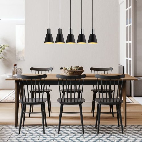 Modern Black Wall Lamp, MDF Body, 60 x 12 x 33 cm, E27 Socket (Max 40W), IP20, Pluggable, Laser-Cut Design, Stylish & Functional Lighting for Any Space