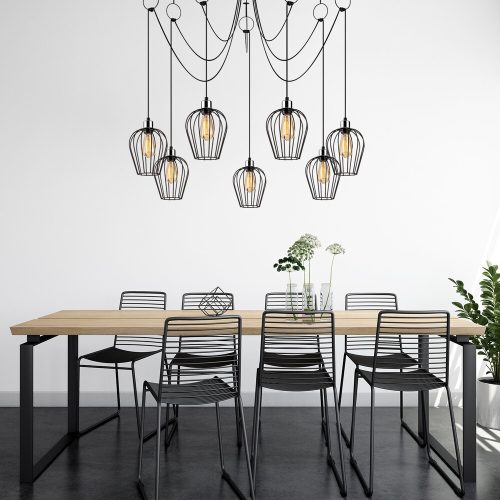 Modern Black Wall Lamp, MDF Body, 60 x 12 x 33 cm, E27 Socket (Max 40W), IP20, Pluggable, Laser-Cut Design, Stylish & Functional Lighting for Any Space