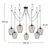 Modern Black Wall Lamp, MDF Body, 60 x 12 x 33 cm, E27 Socket (Max 40W), IP20, Pluggable, Laser-Cut Design, Stylish & Functional Lighting for Any Space