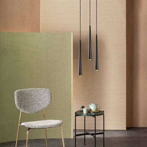 Modern Black Wall Lamp, MDF Body, 60 x 12 x 33 cm, E27 Socket (Max 40W), IP20, Pluggable, Laser-Cut Design, Stylish & Functional Lighting for Any Space
