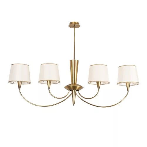 Antique Glam chandelier, Metal body, 118 x 20 cm, Height: 83 cm | 4 x E27 Max 40W, Elegant design, with setting guide | Perfect for living rooms, dining rooms and modern rooms, IP20 rating