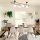 Modern Industrial Chandelier, Black & White, 124 x 40 cm | Iron Body, Glass Cap, 4 x E27 Max 40W | Height: 33 cm, IP20 | Perfect for Scandinavian & Novelty Decor, Includes Setup Instructions