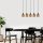 Elegant Gold & Black Chandelier, Adjustable Height 110 cm, Metal Body with Glass Cap, 85 x 15 cm | 5 x E27 Max 40W | Nostalgic Glam Scandinavian Design for Modern Living Spaces