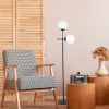 Modern Black Wall Lamp, MDF Body, 60 x 12 x 33 cm, E27 Socket (Max 40W), IP20, Pluggable, Laser-Cut Design, Stylish & Functional Lighting for Any Space