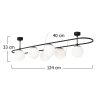 Modern Black Wall Lamp, MDF Body, 60 x 12 x 33 cm, E27 Socket (Max 40W), IP20, Pluggable, Laser-Cut Design, Stylish & Functional Lighting for Any Space
