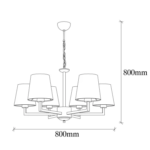 Elegant Scandinavian chandelier, black and cream, diameter 80 cm | Metal housing, adjustable height, 6 x E27 sockets, IP20 | Perfect for modern living rooms and dining rooms, for stylish and functional lighting