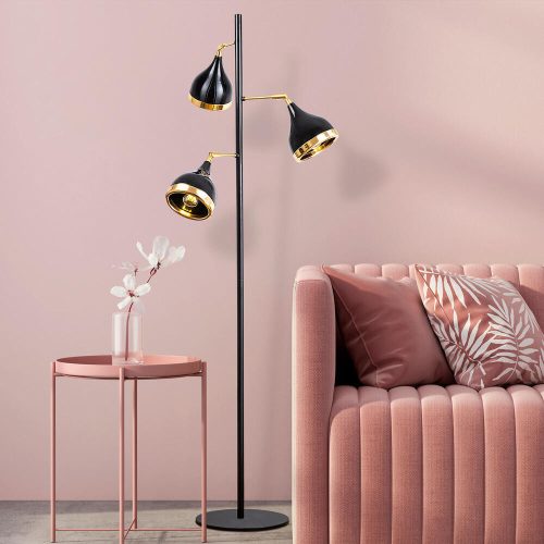 Modern Black Wall Lamp, MDF Body, 60 x 12 x 33 cm, E27 Socket (Max 40W), IP20, Pluggable, Laser-Cut Design, Stylish & Functional Lighting for Any Space