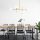 Elegant Gold Chandelier, Adjustable Height 67-82 cm, Metal Body with Glass Cap, 108 x 15 cm | 4 x E27 Max 40W | Modern Scandinavian Design, Perfect for Glamorous Home Décor & Lighting