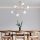Modern Chandelier with Metal Body & Glass Cap, 100 x 58 cm, Height 80 cm | 6 x E27 Max 40W, Yellow & White | Elegant Scandinavian Design, Includes Setup Instructions, IP20 Rated