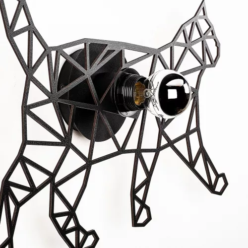 Modern black wall lamp, MDF housing with metal cap, 37 x 12 x 46 cm | E27 socket (max. 40 W), IP20 | Versatile design for kids and nature themes, easy to connect, protective packaging, temporary wood scent