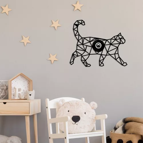 Modern black wall lamp, MDF housing with metal cap, 37 x 12 x 46 cm | E27 socket (max. 40 W), IP20 | Versatile design for kids and nature themes, easy to connect, protective packaging, temporary wood scent