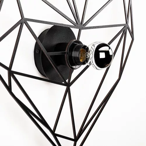Modern black wall lamp, MDF housing with metal cap, 47 x 12 x 40 cm | E27 socket (max. 40 W), IP20 | Versatile design for children's rooms and young spaces, easy to connect, protected packaging