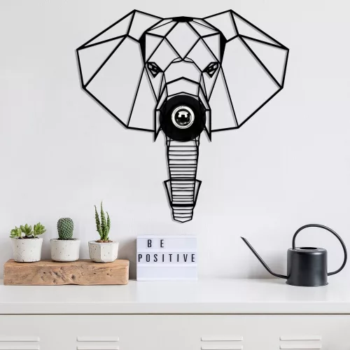 Modern black wall lamp, MDF housing with metal cap, 45 x 12 x 45 cm | E27 socket (max. 40 W), IP20 | Connectable and pluggable, stylish design for home furnishing | Protected packaging, laser cut surface