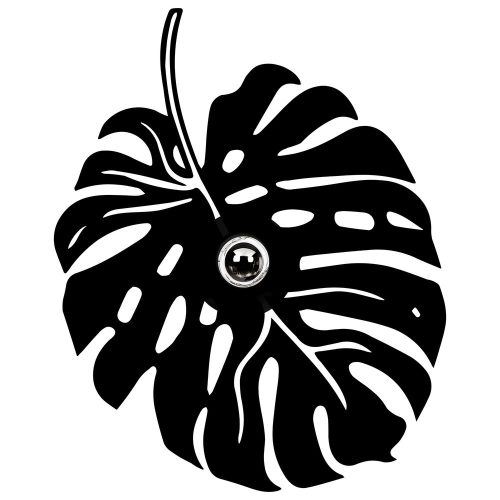 Modern black wall lamp, MDF housing with metal cap, 45 x 12 x 55 cm | E27 socket (max. 40 W), IP20 | Connectable and connectable, elegant floral design | Protected packaging, temporary wood burning smell