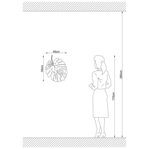 Modern black wall lamp, MDF housing with metal cap, 45 x 12 x 55 cm | E27 socket (max. 40 W), IP20 | Connectable and connectable, elegant floral design | Protected packaging, temporary wood burning smell