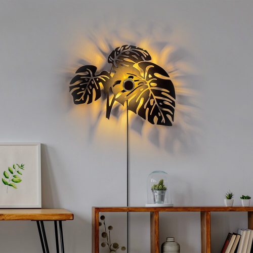 Elegant Black Wall Lamp, Metal Body, 10 x 12 cm, Height 100 cm, E14 Max 40W, IP20 | Glamorous Hotel-Style Lighting for Modern Spaces