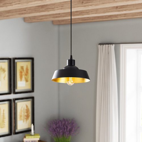 Industrial Scandinavian Chandelier, Black Metal Body, 22 x 22 cm, Height 107 cm, 90 cm Cable, E27 Socket Max 40W, Stylish Lighting for Modern Home & Office Spaces, Elegant & Functional Design