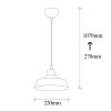 Industrial Scandinavian Chandelier, Black Metal Body, 22 x 22 cm, Height 107 cm, 90 cm Cable, E27 Socket Max 40W, Stylish Lighting for Modern Home & Office Spaces, Elegant & Functional Design