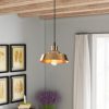 Glam Scandinavian Chandelier, Gold Metal Body, 22 x 22 cm, Height 107 cm, 90 cm Cable, E27 Socket Max 40W, IP20 | Elegant Lighting for Modern Home Décor & Stylish Spaces, Perfect for Any Room