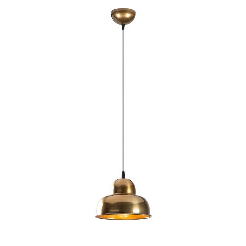 Charming Scandinavian chandelier, gold metal body, 20 x 20 cm, height 111 cm, 90 cm cable, E27 socket Max 40W, IP20 | Elegant lighting for modern interior design and stylish spaces