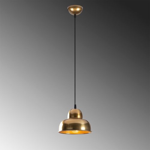 Charming Scandinavian chandelier, gold metal body, 20 x 20 cm, height 111 cm, 90 cm cable, E27 socket Max 40W, IP20 | Elegant lighting for modern interior design and stylish spaces