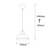 Industrial Scandinavian Chandelier, Black Metal Body, 19 x 19 cm, Height 108 cm, 90 cm Cable, E27 Socket Max 40W, Stylish Lighting for Modern Home & Office Spaces, Elegant & Functional Design