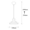 Glam Scandinavian Chandelier, Gold Metal Body, 22 x 22 cm, Height 109 cm, 90 cm Cable, E27 Socket Max 40W, IP20 | Elegant Lighting for Modern Home Décor & Stylish Interiors