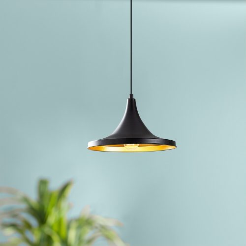 Industrial Scandinavian Chandelier, Black Metal Body, 30 x 30 cm, Height 113 cm, 90 cm Cable, E27 Socket Max 40W, Stylish Lighting for Modern Home & Office Spaces, Elegant & Functional Design