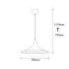 Industrial Scandinavian Chandelier, Black Metal Body, 30 x 30 cm, Height 113 cm, 90 cm Cable, E27 Socket Max 40W, Stylish Lighting for Modern Home & Office Spaces, Elegant & Functional Design