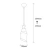 Industrial Scandinavian Chandelier, Black Metal Body, 13 x 13 cm, Height 126 cm, 90 cm Cable, E27 Socket Max 40W, Stylish Lighting for Modern Home & Office Spaces, Elegant & Functional Design
