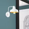 Scandinavian wall lamp, white metal housing, 19 x 27 cm, height: 24 cm | E27 socket, max 40W | Stylish and functional lighting for modern interior design, IP20 rating, perfect for living room and bedroom