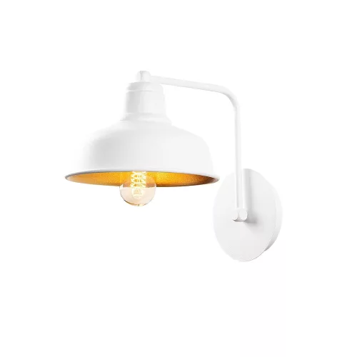 Scandinavian wall lamp, white metal housing, 19 x 27 cm, height: 24 cm | E27 socket, max 40W | Stylish and functional lighting for modern interior design, IP20 rating, perfect for living room and bedroom