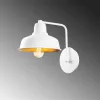 Scandinavian wall lamp, white metal housing, 19 x 27 cm, height: 24 cm | E27 socket, max 40W | Stylish and functional lighting for modern interior design, IP20 rating, perfect for living room and bedroom