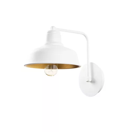Scandinavian wall lamp, white metal housing, 19 x 27 cm, height: 24 cm | E27 socket, max 40W | Stylish and functional lighting for modern interior design, IP20 rating, perfect for living room and bedroom