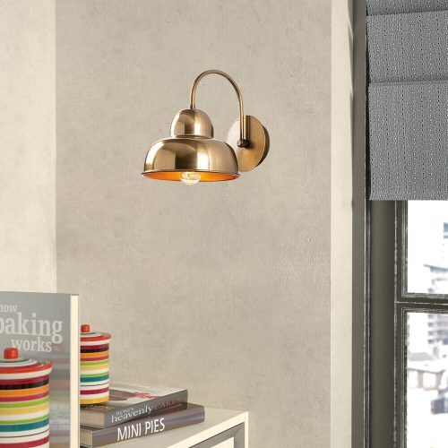 Elegant Gold Wall Lamp, Metal Body, 20 x 27 cm, Height: 24 cm | E27 Socket, Max 40W | IP20 Rated | Perfect for Glam & Scandinavian Decor in Living Rooms, Bedrooms & Hallways