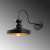 Industrial Scandinavian Wall Lamp, Black Metal Body, 22 x 42 cm, Height: 23 cm, E27 Socket Max 40W, IP20 Rated | Stylish Lighting for Modern Home Decor & Workspaces, Durable & Elegant Design