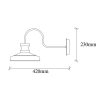 Elegant Gold Wall Lamp, Metal Body, 22 x 42 cm, Height: 23 cm | E27 Socket, Max 40W | IP20 Rated | Perfect for Glam & Scandinavian Decor, Stylish Lighting for Living Room & Bedroom
