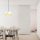 Scandinavian Chandelier, White Iron Body, 30 x 30 cm, Height 111 cm, 90 cm Cable, E27 Socket Max 40W, Elegant & Modern Design for Home Decor, Perfect for Living Room & Dining Areas