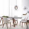 Scandinavian Style Chandelier, Black Metal Body, 35 cm Diameter x 131 cm Height | Adjustable Height, E27 Socket (Max 40W) | Elegant Lighting for Modern Home Décor & Dining Spaces