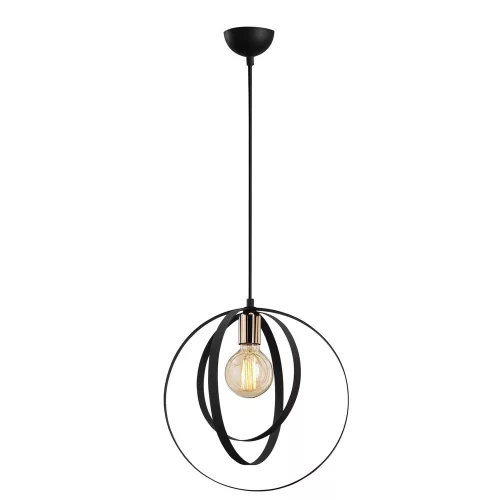 Scandinavian style chandelier, black metal body, 35 cm diameter x 131 cm height | Adjustable height, E27 socket (max. 40W) | Elegant lighting for modern interior design and dining rooms